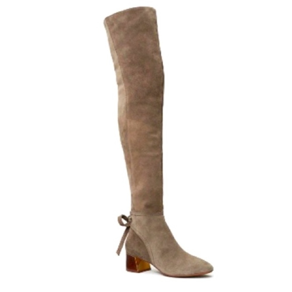 Tory Burch Taupe Over-the-Knee Boots